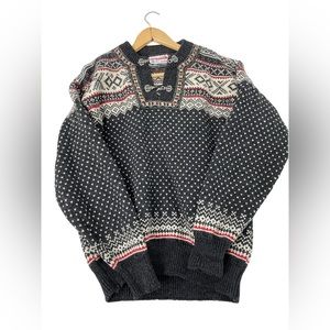 NORWEAR Sweater M Icelandic Pure Wool Fair Isle Knit Long Sleeve Made In Iceland